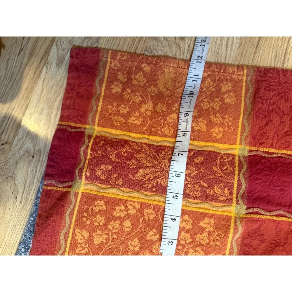 Fall Tablecloth Cotton Maple Leaf Burnt Orange Plus 7 Matching Napkins 52